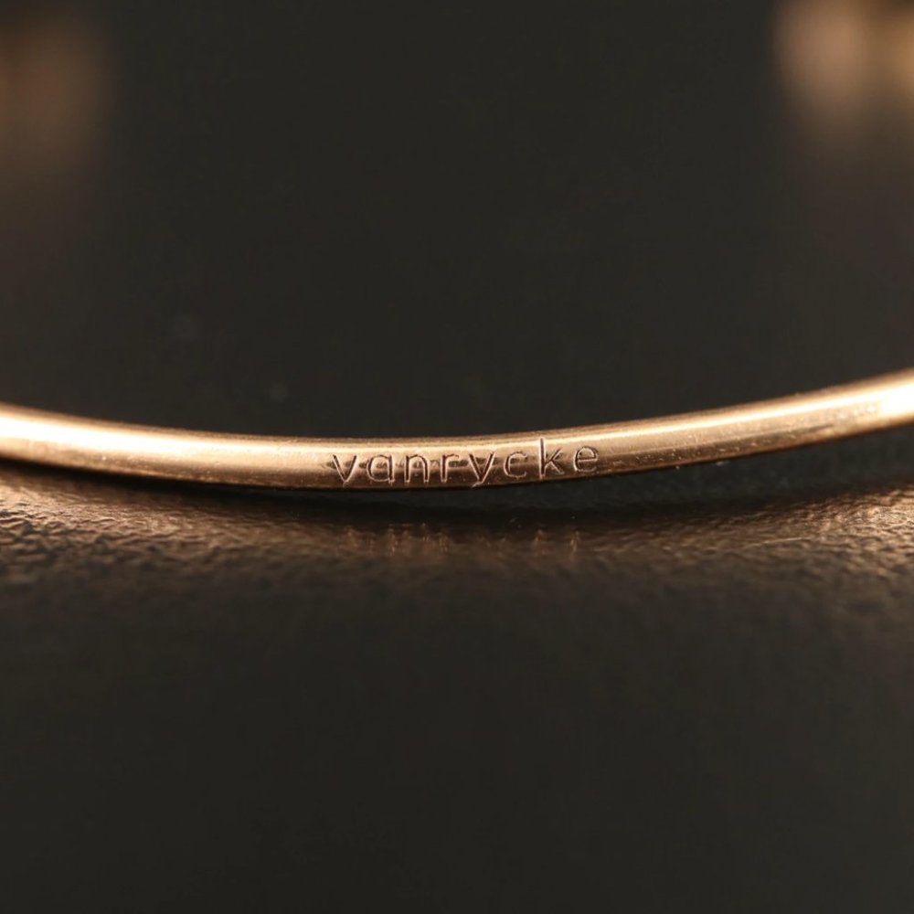 SOLD - Vanrycke Paris Mademoiselle Else 18k Gold Diamond Cuff Bracelet - Picture 9 of 14